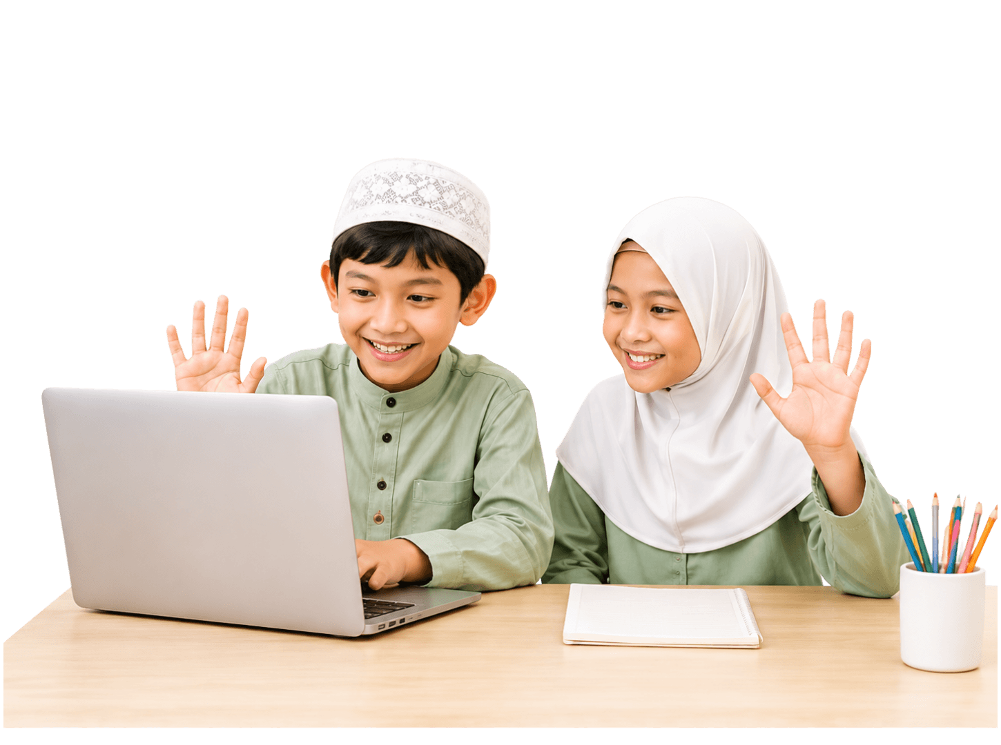 Anak-anak belajar Bahasa Arab online